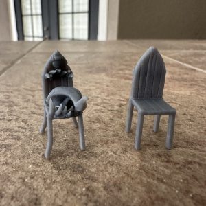 chair mimic miniature set, 32mm, unprimed