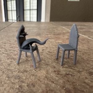 chair mimic miniature set, 32mm, unprimed