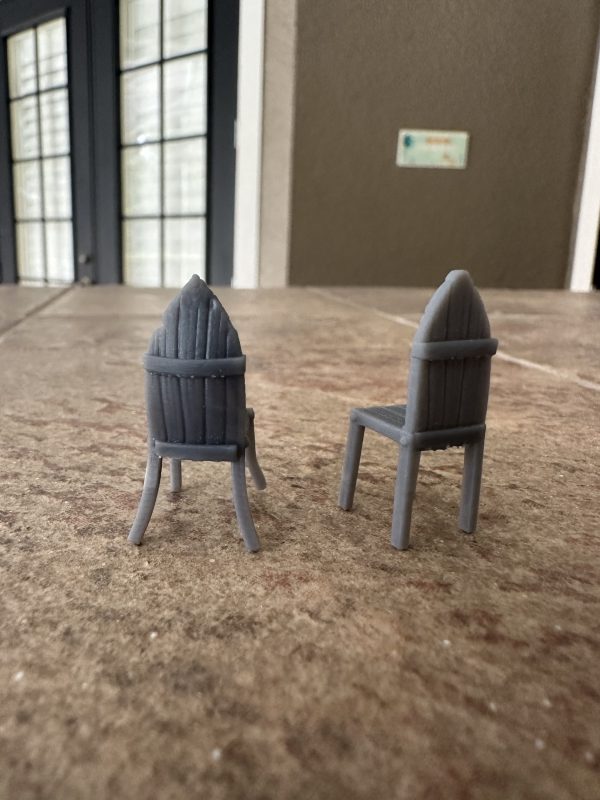 chair mimic miniature set, 32mm, unprimed