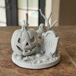 pumpkin scene sculpture