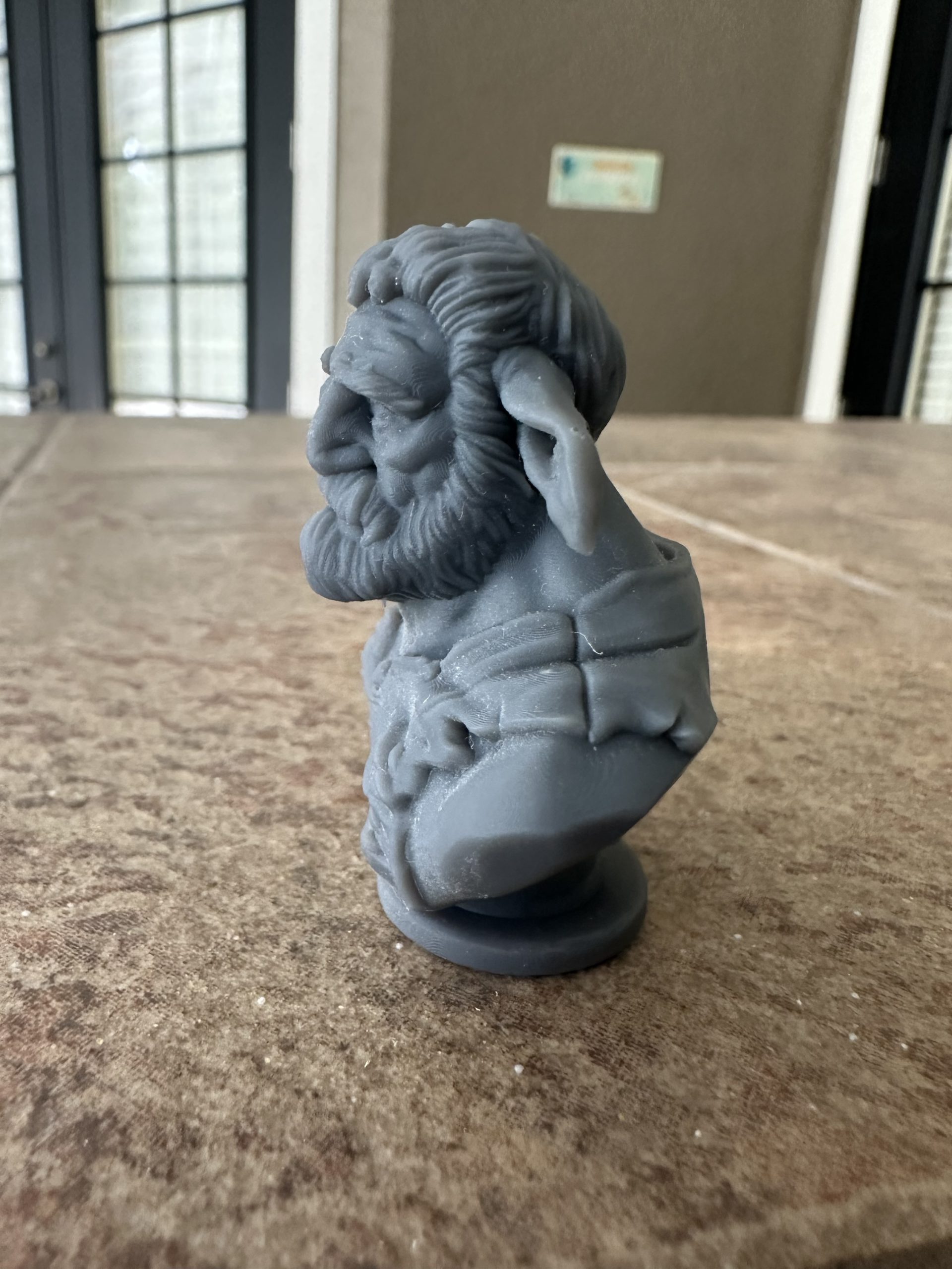 Fir Bolg resin bust, side view