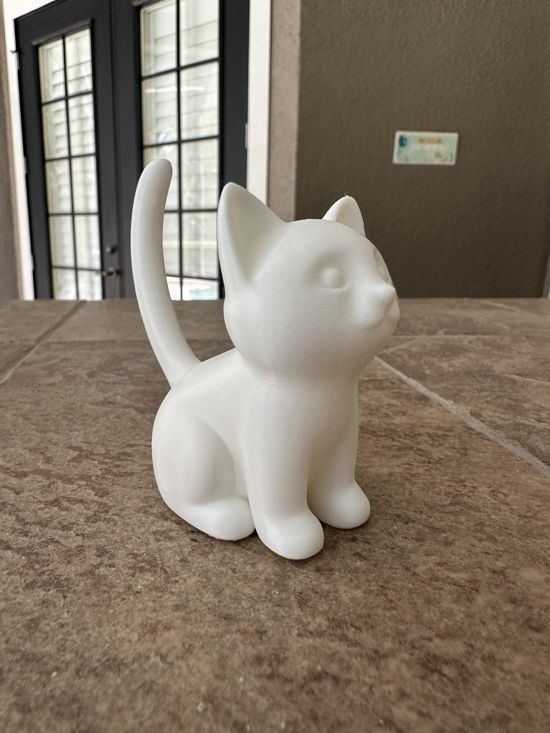 White cat ring holder